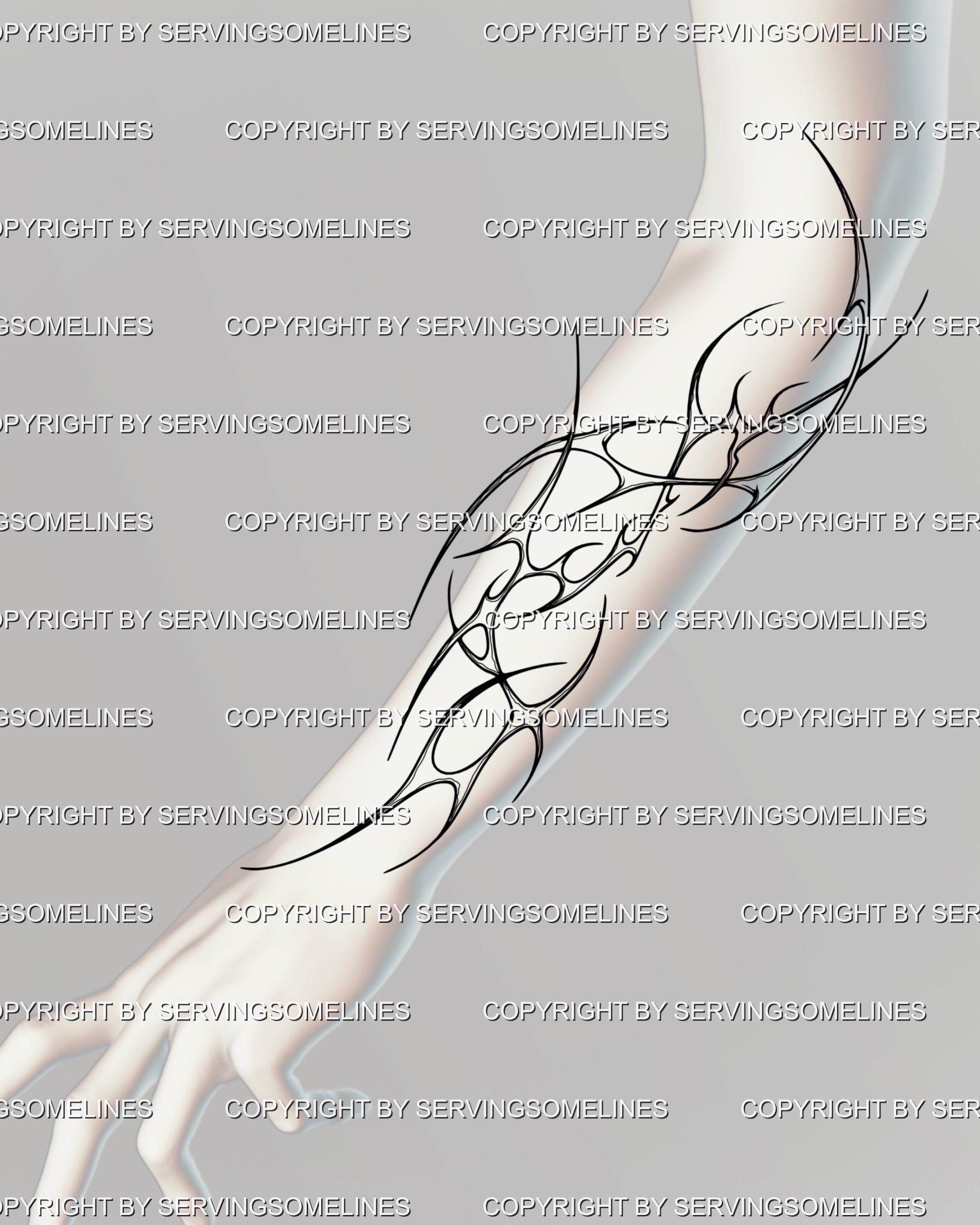Leg sleeve stencil tattoo - Etsy België, image size:2160x2700