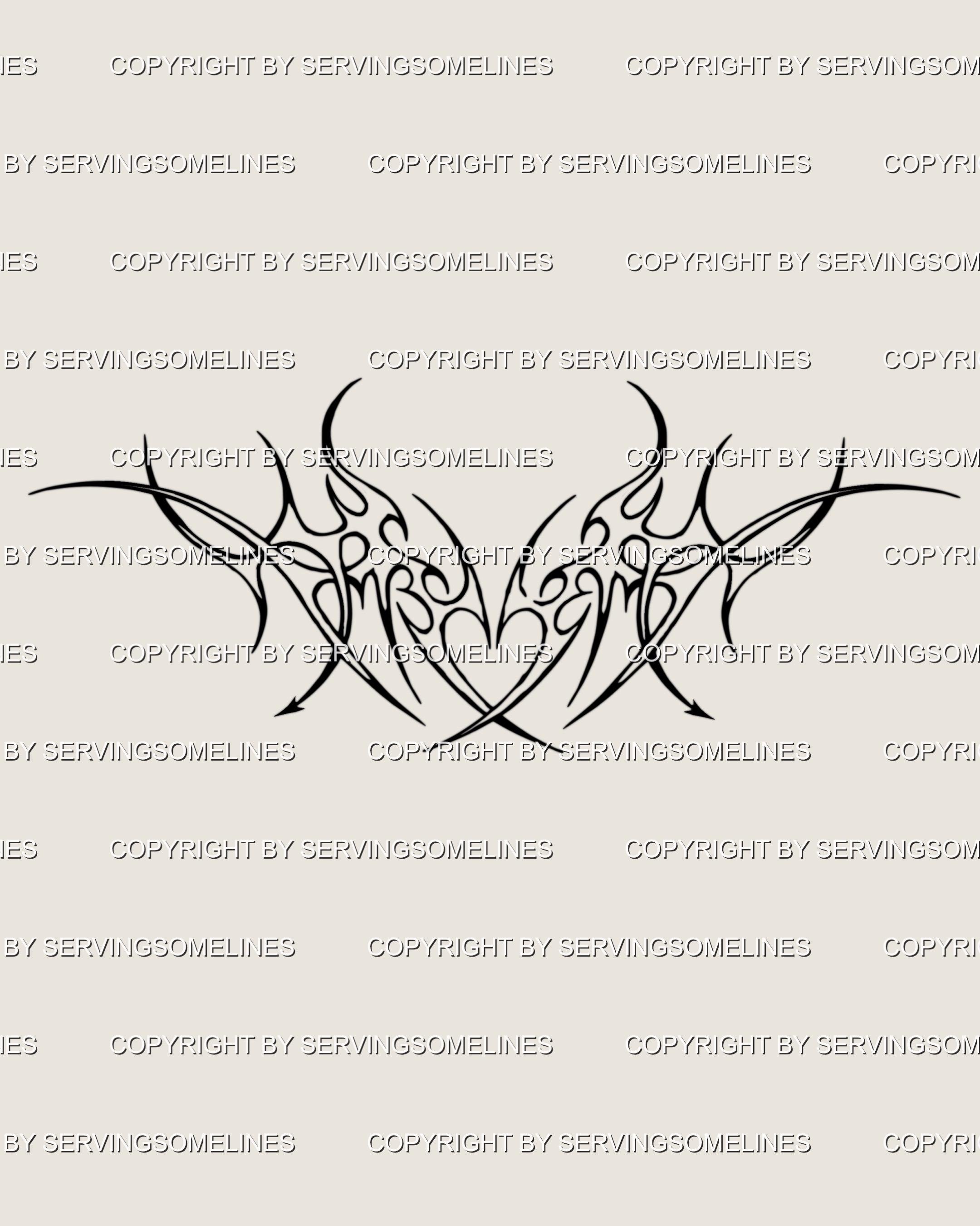 Sagittarius Heart Tattoo Stencil – Neotribal Horns and Arrows
