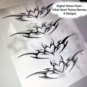 Heart Tattoo Bundle | Tramp Stamp Digital Tattoo Download | Cybercore | Cybersigilism Tattoo | Lower Back Tattoo | Broken Heart | Cybergoth