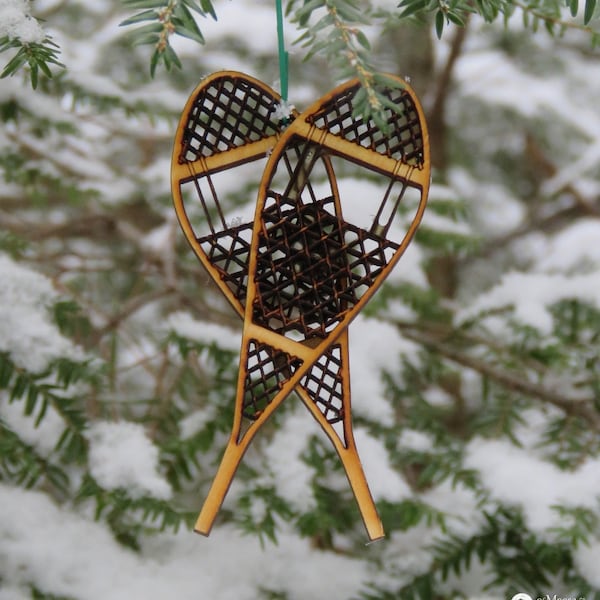Crossed Snowshoe Holiday Christmas Ornament Stocking Stuffer