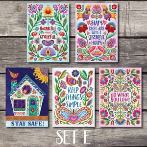 Inspirational Post Cards Hand Lettered with Positive Quotes. Set of 5 Colorful, Uplifting and Joyful Post Cards. Happy Post Cards. image 6