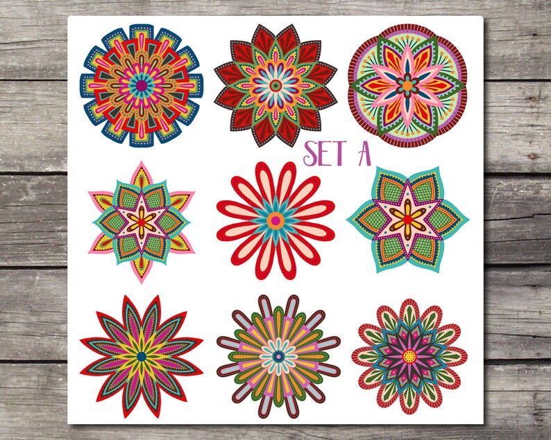 Groovy Mandala Stickers. Kaleidoscope Floral Sticker Sheet. Etsy