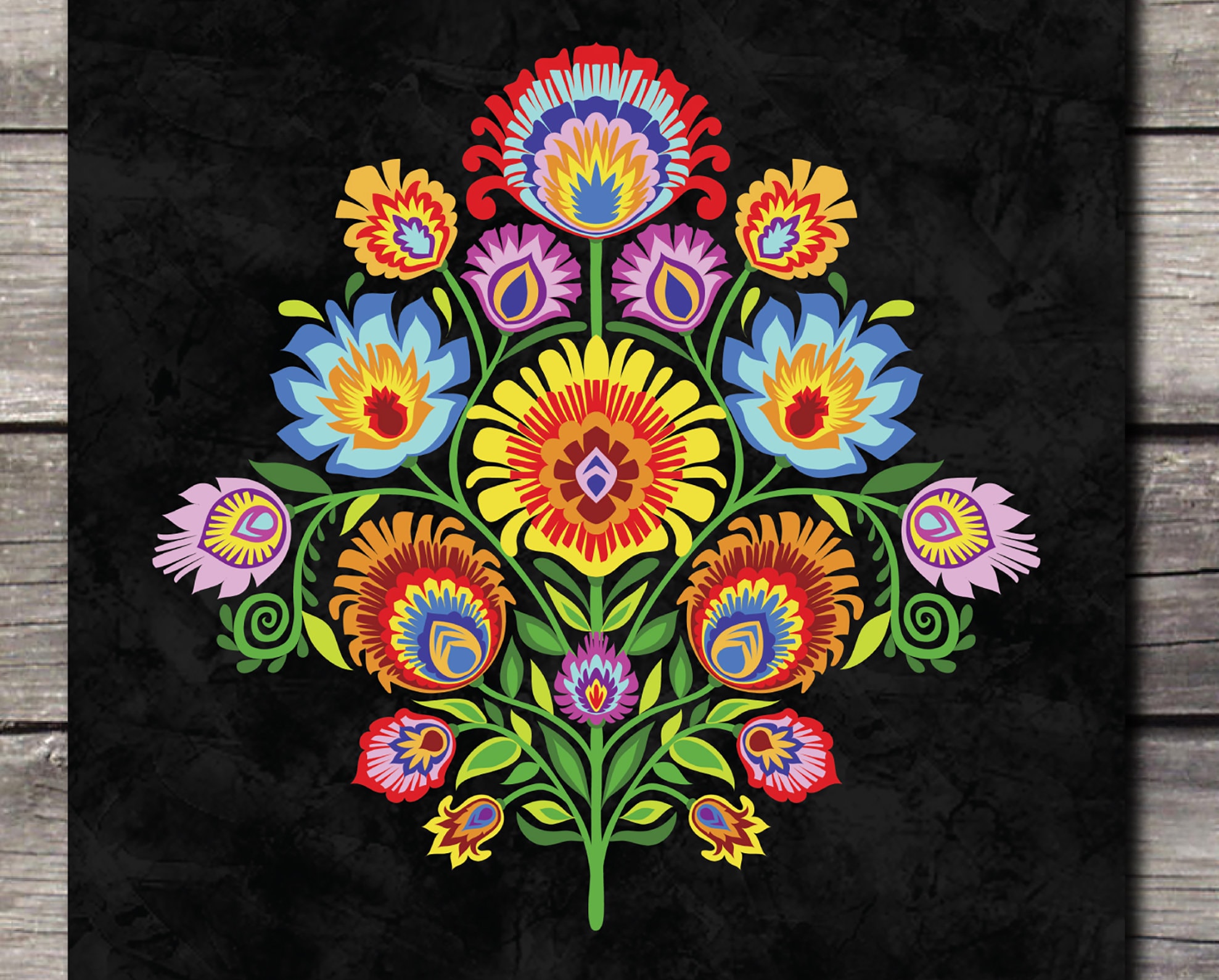 Polish Folk Art Print. Wycinanki Flower Choice of 9 Folk Etsy