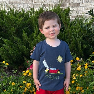 Summer Boy Shirt / Personalized Shirt /  Spring Boy Shirt / Mower Shirt / Boy Birthday Shirt / Embroidery / Lawn Mower Shirt / Boy Applique
