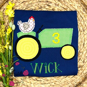 Farm Tractor Shirt / Tractor Applique Shirt / Boy Tractor Shirt / Farm Shirt / Farm Applique Shirt