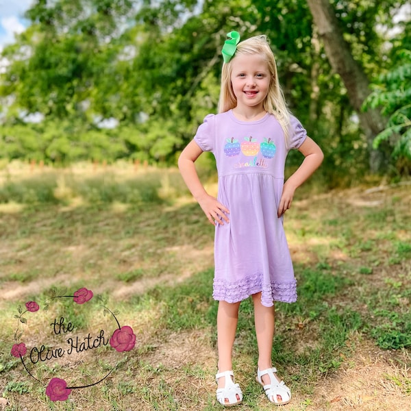 LuLu BeBe Girls Olivia Skirt Set - Back to School Appliqué and Blouse main image 1