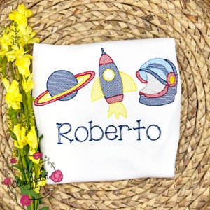 Space Shirt / Space Birthday Shirt / Astronaut Shirt / Rocket Shirt / Space Embroidery Shirt / Outer Space Shirt