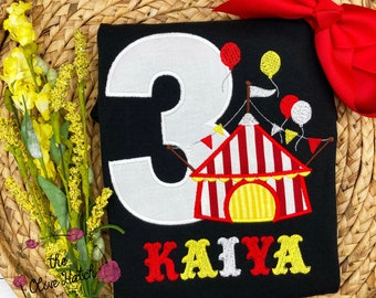 Circus Birthday Shirt  -- Birthday Shirt-- Applique -- Embroidery