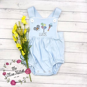 Embroidered Mouse Sunsuit: Personalized Baby Summer Outfit bild 7