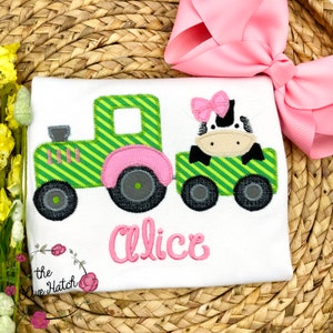 Farm Shirt / Tractor Shirt / Cow Shirt / Girl Shirt / Tractor Birthday Shirt / Farm Girl Shirt / Tractor Applique Shirt