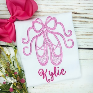 Ballet Shoes Shirt / Ballerina Embroidery Shirt / Dance Shirt / Pointe Shirt / Ballet Shirt / Just Dance Shirt / Girl Embroidery Shirt