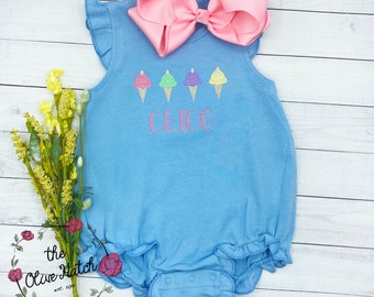 Baby Girl April Showers Bubble Romper