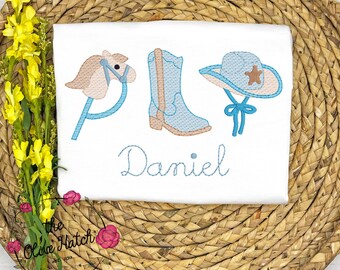 Monogrammed Cowboy Outfit Shirt: Embroidered Western Rodeo Design