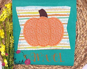 Personalized Appliqued Pumpkin Shirt: Fall Thanksgiving Outfit, Halloween Tee, Personalized, Toddler