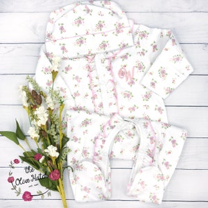 Baby Girl Coming Home outfit / Baby Girl Clothing / Monogrammed Footie / Personalized Baby Gift/ Monogrammed Sleeper/ Newborn Pictures /Pima