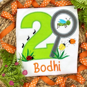 Bug Birthday Shirt: Personalized Beetles & Magnifying Glass