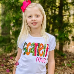 Personalized Girl Shirt / Name Shirt / Girl Applique Shirt / Safari Shirt / Safari Girl Shirt / Zoo Shirt / Zoo Girl Shirt / Monogram Shirt