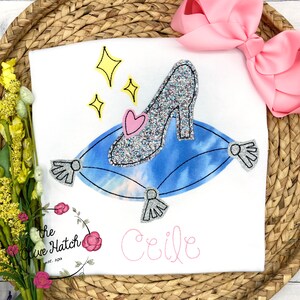 Princess Birthday Shirt / Girl Birthday Shirt / Princess Shirt / Glass Slipper Shirt / Princess Birthday Applique Shirt/ Embroidery