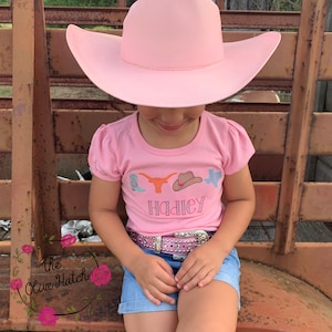 Texas Favorites Shirt / Longhorn Shirt / Texas Shirt / Cowgirl Shirt / Girl Summer Shirt / Girl Fall Shirt / Girl Embroidery Shirt