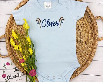 Monogrammed Cowboy Baby Outfit: Embroidered Rodeo Shirt, Western Tee