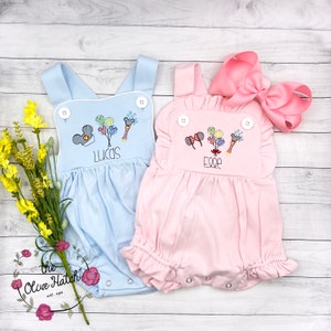 Embroidered Mouse Sunsuit: Personalized Baby Summer Outfit bild 6