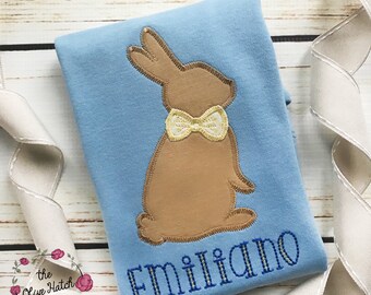 Easter Bunny Shirt / Easter Shirt / Boy Easter Shirt / Bunny Shirt / Easter Outfit / Rabbit Shirt / Easter Applique Shirt