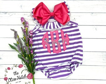 Monogrammed Bubble / Monogrammed Girls Bubble / Girls Outfit / Personalized Bubble / Summer Outfit / Spring Outfit / Baby Outfit / Baby Gift