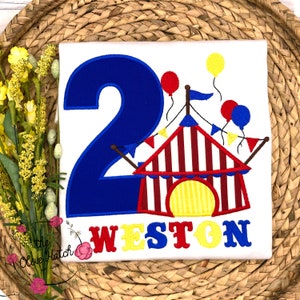 Circus Birthday Applique Shirt: Embroidered Personalized Tent, Custom Tee
