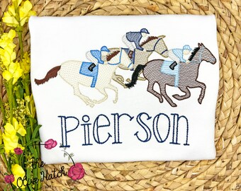 Embroidered Horse Derby Shirt, Personalized Boy's Outfit
