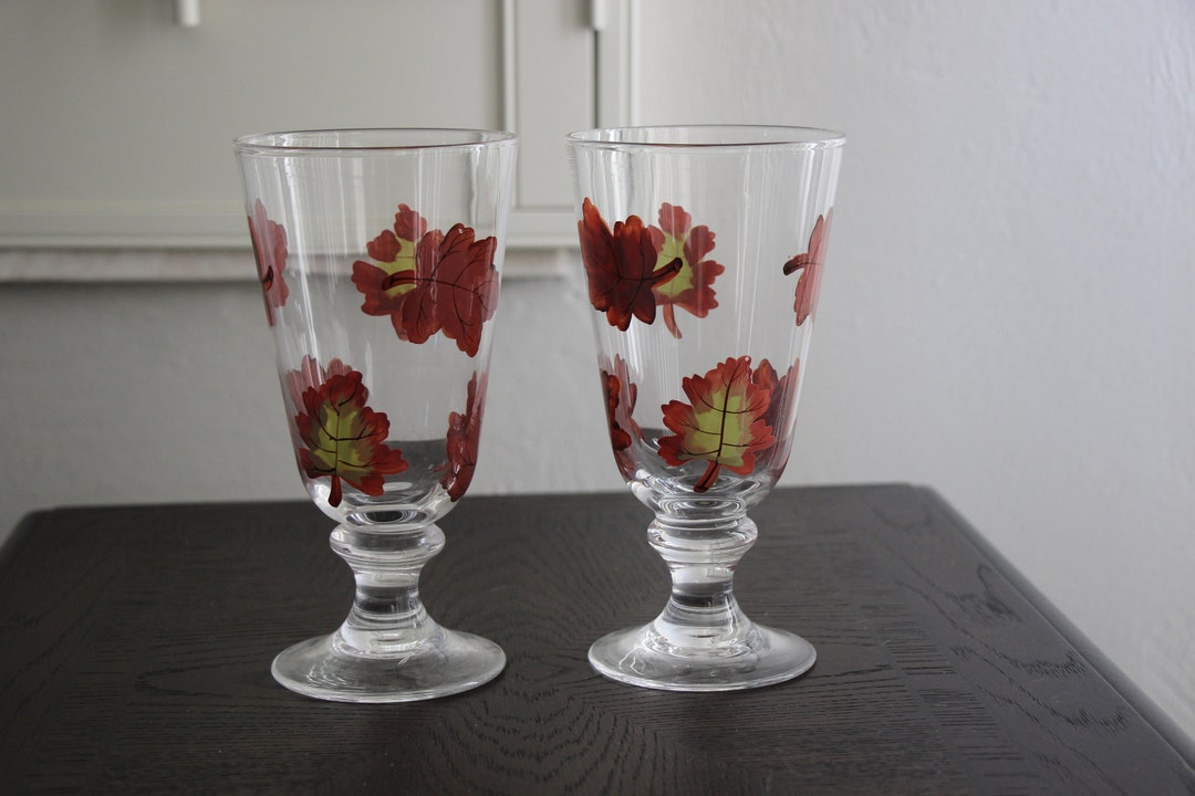 Vintage Pair Noble Excellence Hand Painted Autumn Leaf Fall Gold Brown ...