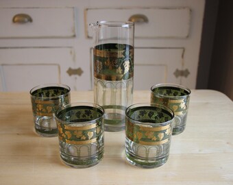 Set/2 CERA CORA GLASSES OLD FASHIONED LOWBALL ROCKS UNICORN in CAPTIVITY 12 Oz Set/2 CERA CORA GLASSES OLD FASHIONED LOWBALL ROCKS UNICORN in CAPTIVITY 12 Oz