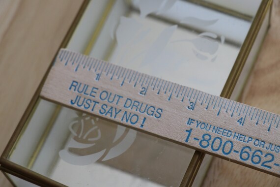 Vintage Brass Glass Rectangular Ring Trinket Dish… - image 8