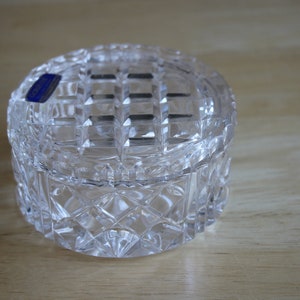 Vintage Nachtmann Gorham Lead Crystal Ring Jewelry Trinket Dish Diamond Pattern made in West Germany