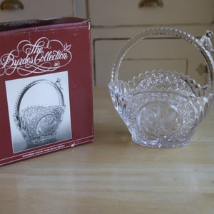 Vintage Hofbauer West Germany Crystal Byrds Collection Basket Vase Birds with Box
