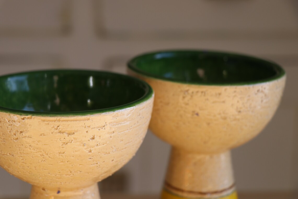 Vintage Rosenthal Netter Pottery Pair Candle Holders Mid Etsy