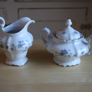 Vintage Johann Haviland Thailand Traditions Blue Garland Creamer Lidded Sugar