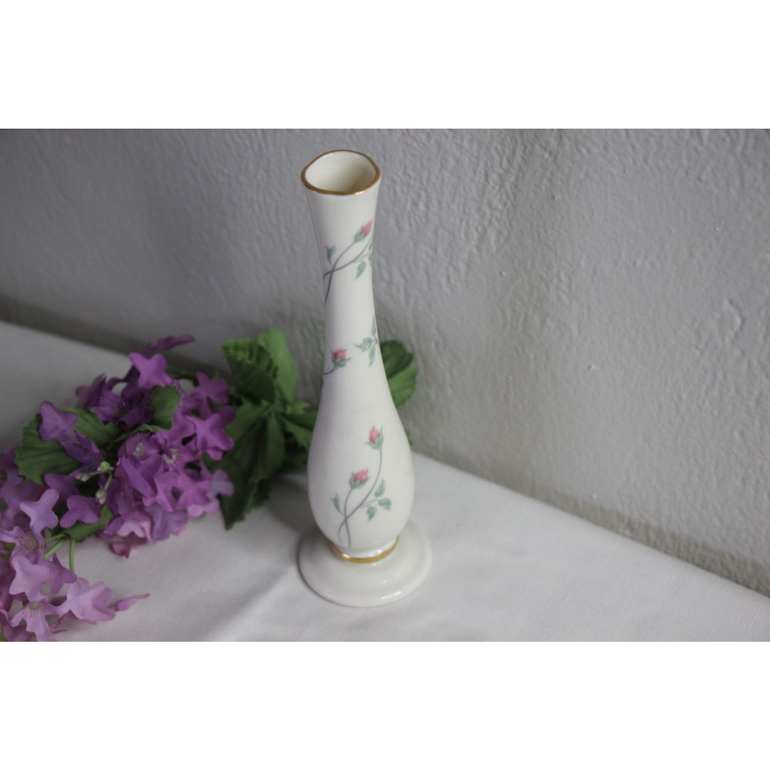 Vintage Lenox Rose Manor Bud Vase Flower Etsy