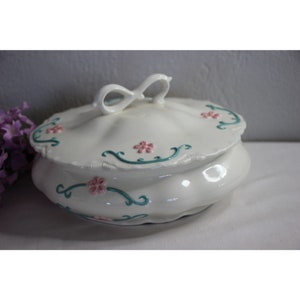 Vintage Great Plains Covered Tureen Serving Dish Flowers