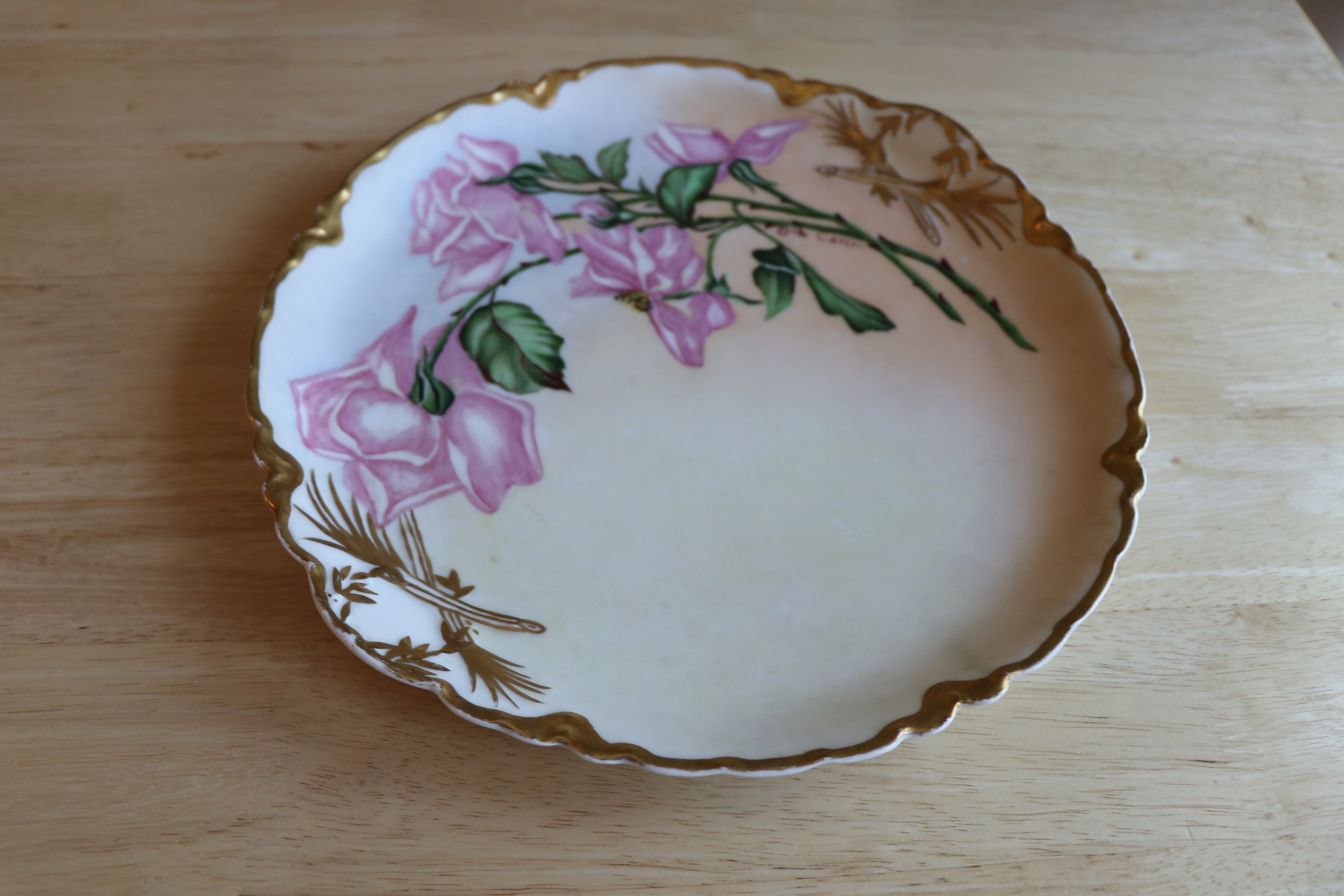 Haviland France Limoges Porcelain Charger Plate Platter Pink Etsy