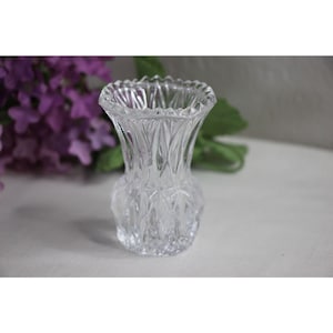 Vintage Cut Crystal Toothpick Holder with Sawtooth Rim