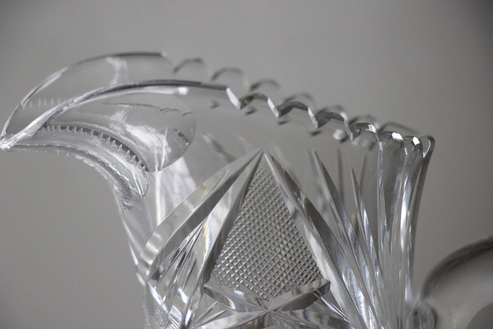 Vintage Brilliant Cut Crystal Pitcher Sawtooth Rim Hobstar - Etsy