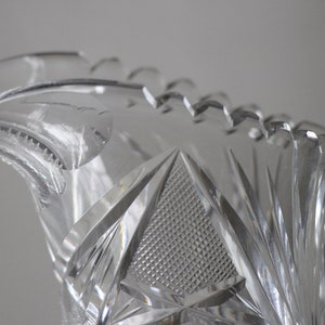 Vintage Brilliant Cut Crystal Pitcher Sawtooth Rim Hobstar Design ...