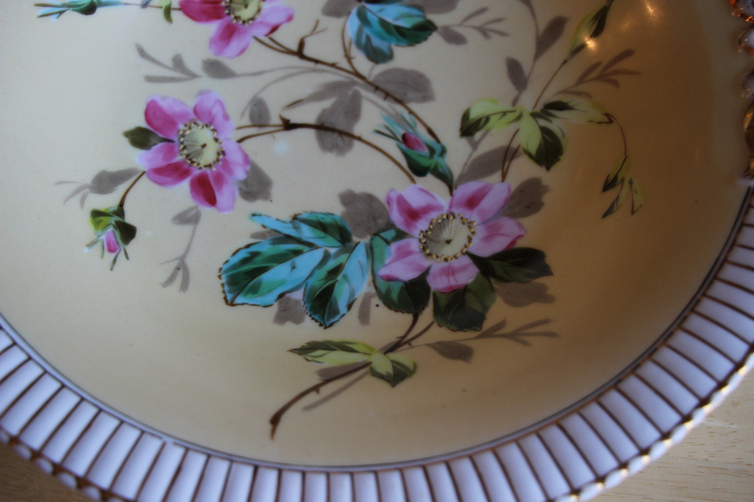 Vintage C T Germany Compote Bowl Flowers Gold Accents Etsy Ireland