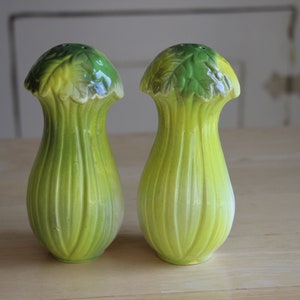 Vintage Celery Salt Pepper Shaker Set