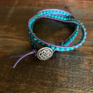 Turquoise Double Wrap Irish Knot Bracelet