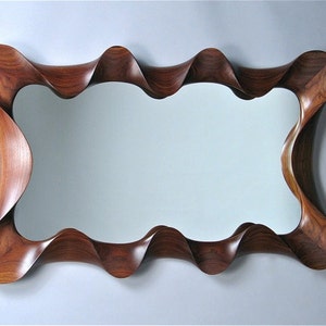 Wall Mirror Large Walnut Taffy Mirror image 1