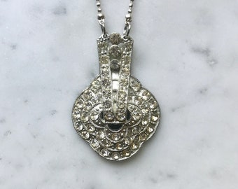 MUSEE ART ■Belt Vintage Necklace ネックレス Art Deco Belt Buckle Necklace | Art Deco Necklace | Art Deco