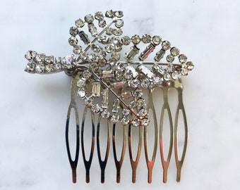 Beautiful Vintage Leaf Bridal Hair Comb | Vintage Hair Comb | Bridal Hair Comb | Hair Jewelry | Vintage Brooch | Up-cycled Vintage