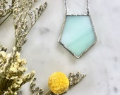 Art Deco Pentagon Stained Glass Necklace Stained Glass Necklace Glass Necklace Vintage Style