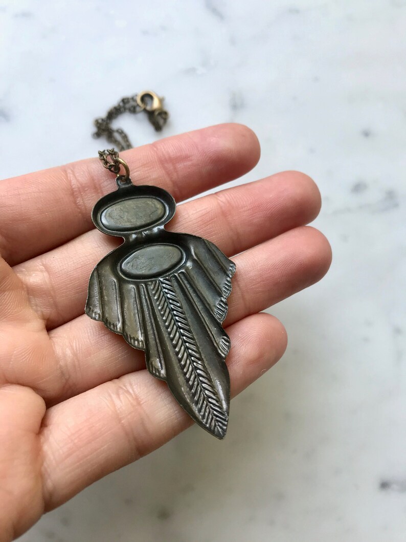 Bronze Art Deco Vintage Necklace Art Deco Necklace Etsy